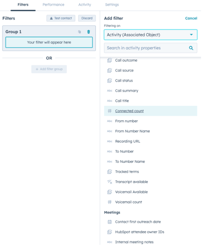 activity filter 1