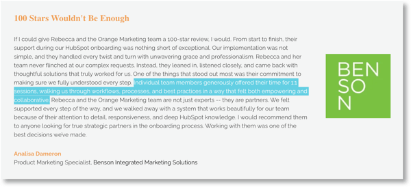 benson integrated marketing_review_orange Marketing