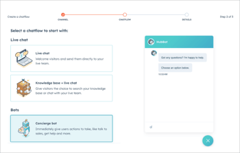 hubspot chatbots and live chat