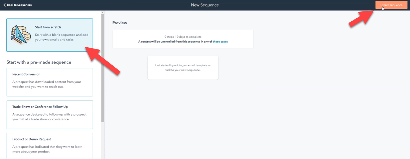 HubSpot Sales Enablement Tools Creating Sequences StepbyStep