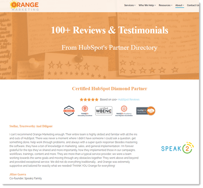 orange marketing reviews