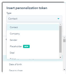 personalization token