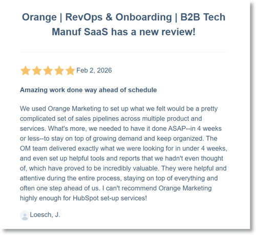revops review hubspot_diamond partner_Orange Marketing
