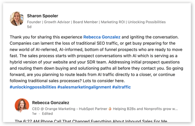 sharon spooner_feedback on chatgpt sales leads in b2b